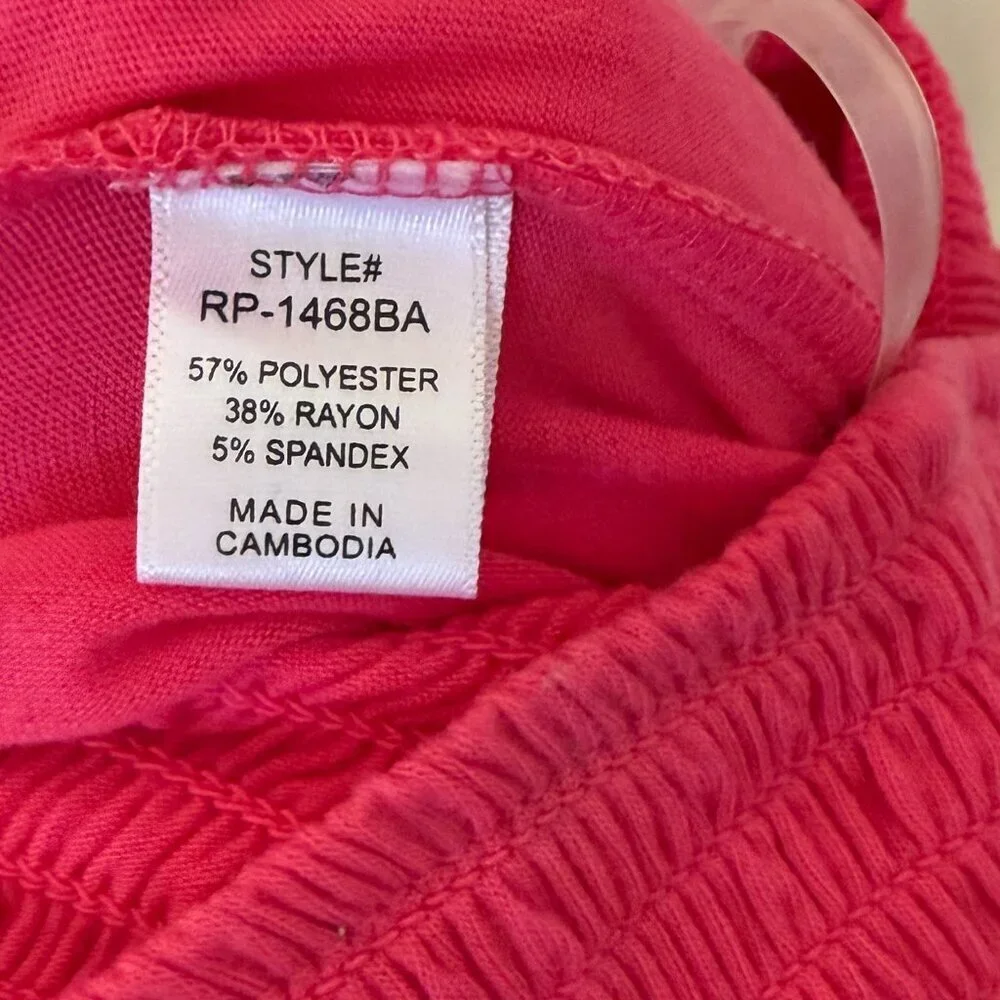 Zenana Hot Pink Strapless Smocked Romper Size Medium ๐ - Picture 7 of 7